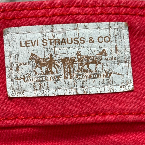 Levi’s Red/Orange Jean Shorts Size 3 - Picture 7 of 8